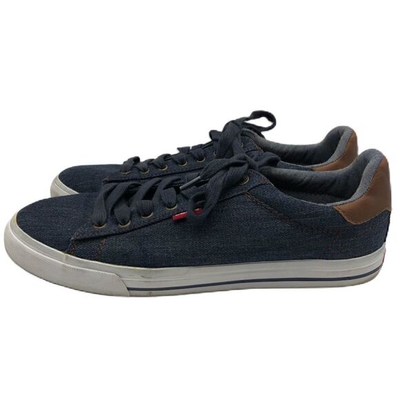 Levi's Men's Blue Denim Sneakers Lace Up Shoes Size 9 Worn Once - Picture 2 of 14